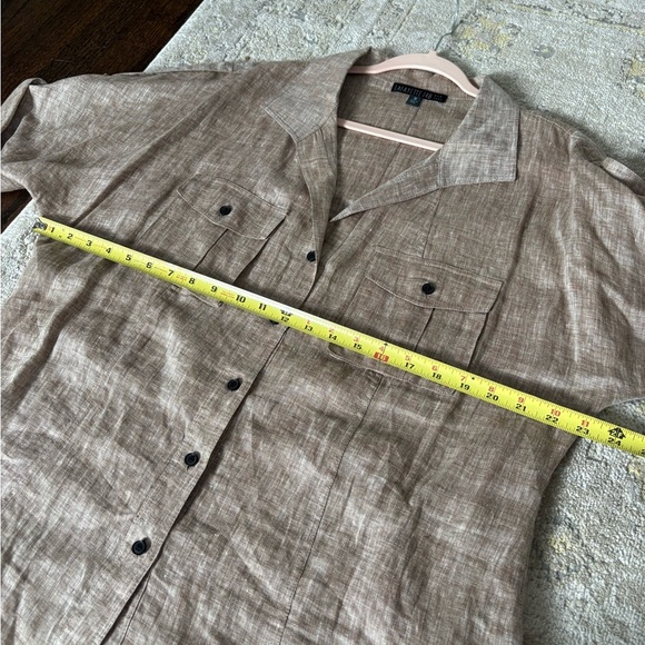 Lafayette 148 Button Up Linen Blouse - Picture 6 of 10